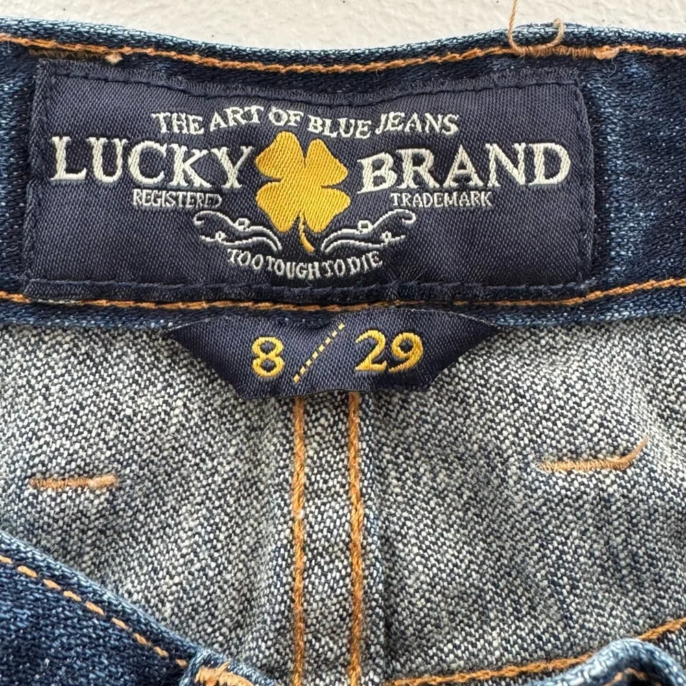 Lucky Brand Abbey Bermuda Denim Shorts Raw Hem Size 8 / 29